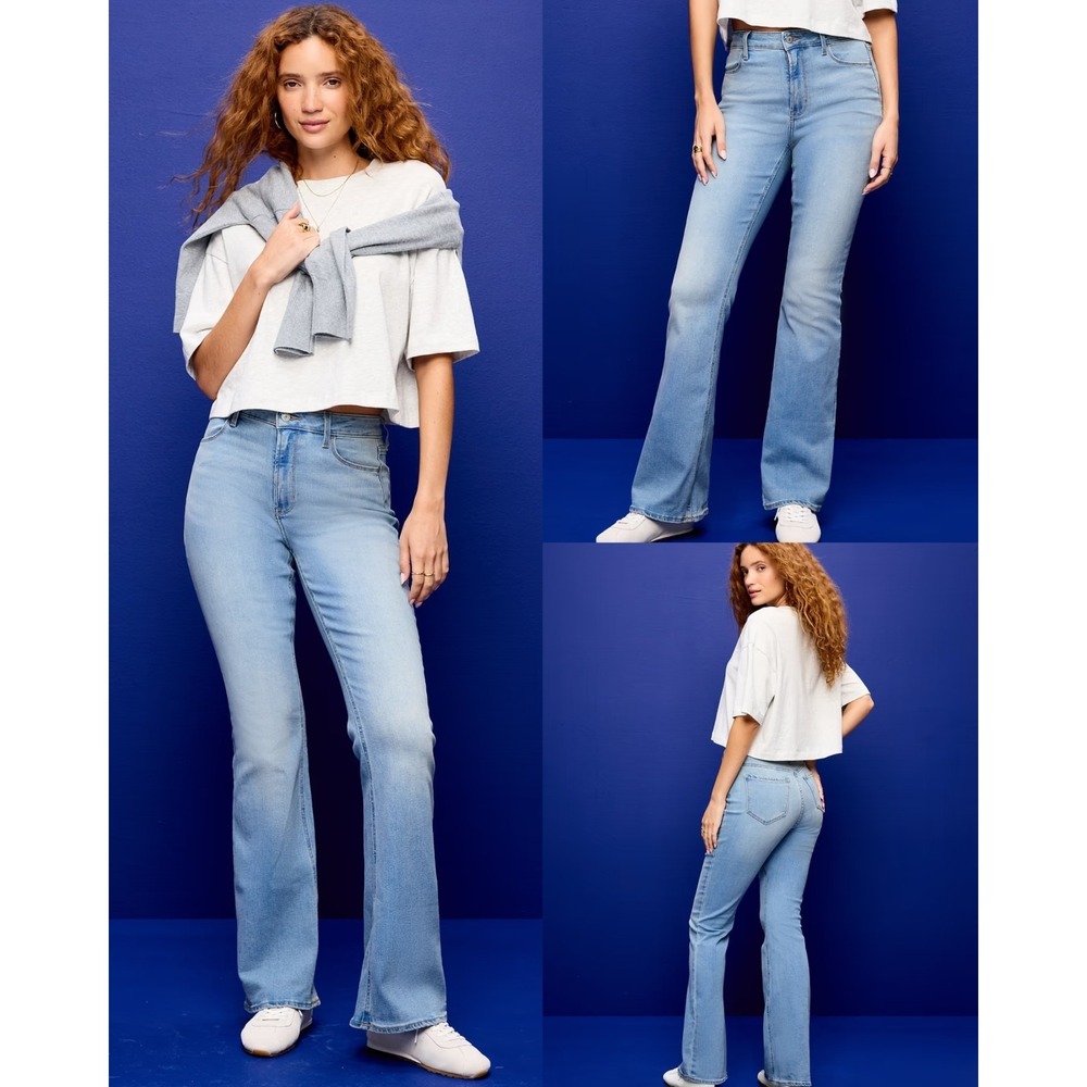 Old Navy Wow Flared Jeans Womens 8 Blue Denim High-Rise‎ Classic Five-Pocket